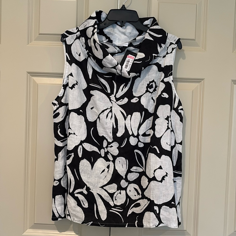 Bryn walker Etta Woven Floral Cowl Neck Sleeveless Tank XXL nwt